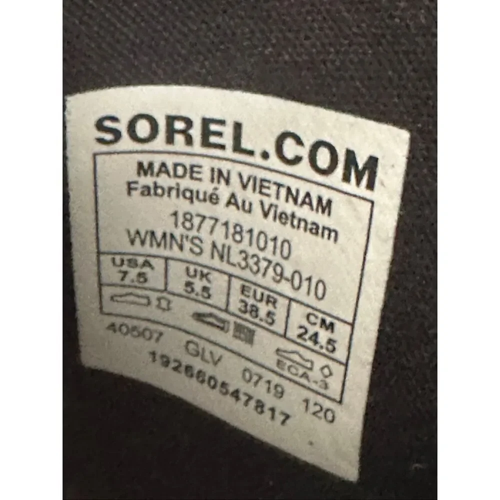 Sorel Lolla II Black Leather Cut Out Ankle Boots Size 7.5